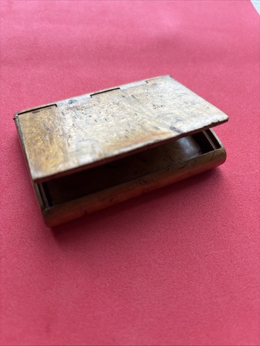Treen burr wood hinged antique - hinged,