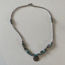 Surf Necklace - dolphin Turquoise/Green Beads -Surfing Lifestyle