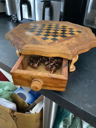 Table top wooden chess set - top,