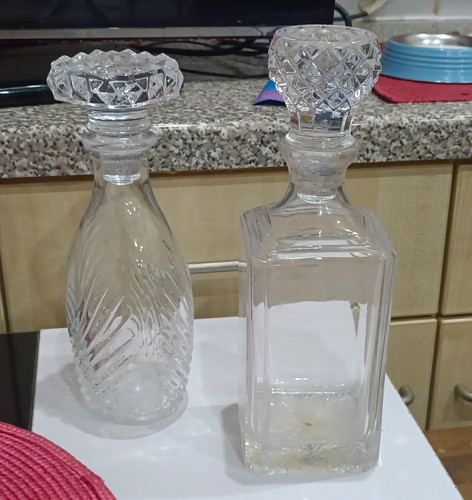 2pc clear glass decanter - clear,