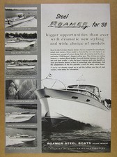 1958 Roamer Royal Riviera Regal 42 & Roamer 35 28 Steel Boats vintage print Ad
