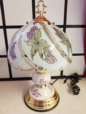 VINTAGE Table Lamp Tiffany-style Replica Plum  fruit themed Lampshade Lamp Light