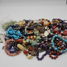 HUGE Job Lot Of Broken Gemstone Jewellery (D23)