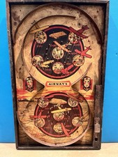 Bagatelle Airways Airplane Tin Board Game Bingo 36 Lindstrom Tool Toy Co Vintage