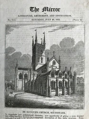 1833 antique print southwark - antique,