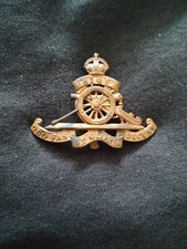 Royal Artillery Cap Badge Hairpin Strip Brass Slider