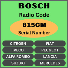 UNLOCK YOUR BOSCH RADIO STEREO