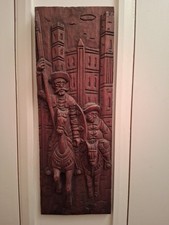 Large Hand Carved Wall Plaque