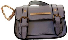River Island key ring Bag Blue Faux Leather small purse