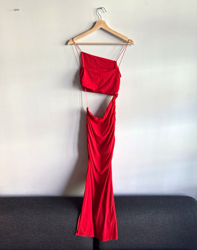 Zara red maxi dress cut - maxi,