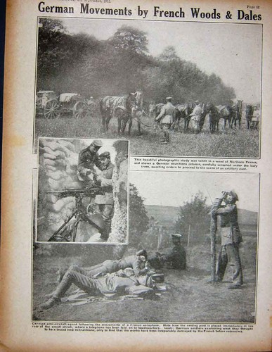 Antique old print 1915 - old, ww1