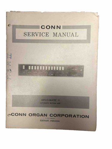 Conn organ service - conn, manual