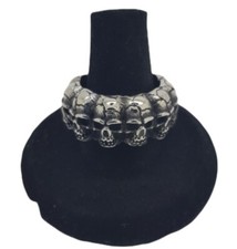 Skull Band Ring Silver Large