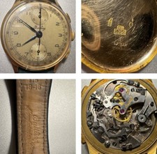 Rare 18ct Gold Vintage Breitling Chronograph Watch Ref.178 1948 Caliber Venus170