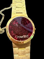 Vintage Crowntec Gold Tone RED