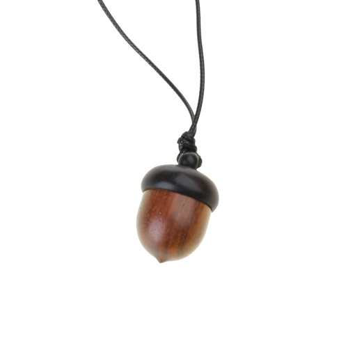 Carved screwable acorn - carved, pendant