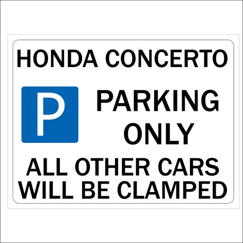 Honda concerto parking sign - honda,