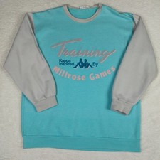 Vintage 2000s Kappa Mens/Unisex XL Blue/Grey Sweatshirt Jumper Big Logo Y2K