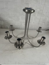 5 Arm Light Fitting Ceiling Light Candle Satin Silver finish