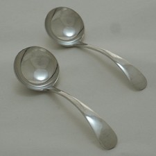 Old English design Mappin & Webb princes plate cutlery pair of sauce ladles