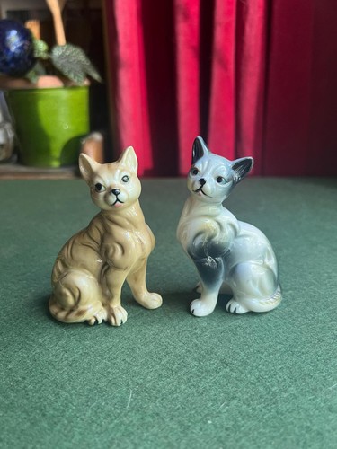 Pair ceramic tabby - pair, cats
