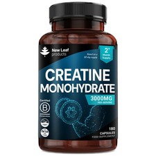 Creatine Monohydrate Capsules 3000mg, 180 Capsule Muscle Growth Exercise Workout
