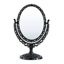 Ro Rox Table Mirror, Vintage Black Oval Makeup Vanity Mirror for Beauty Desk