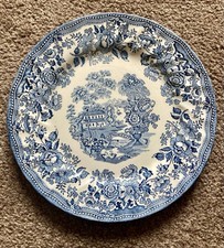 TONQUIN by Myott Chinese Design Blue Dinner Plate Staffordshire England 1982.