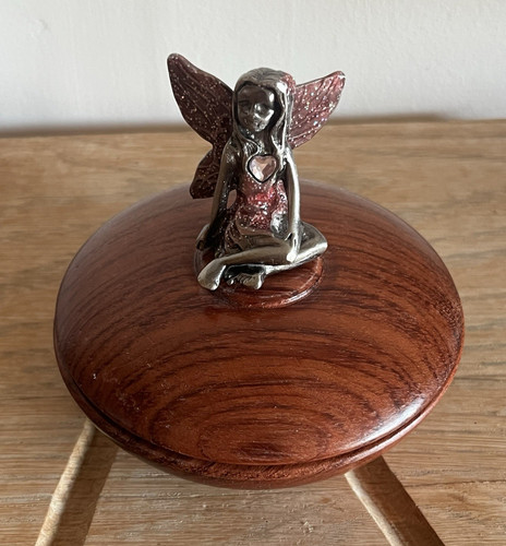 Small wooden trinket box with - small,