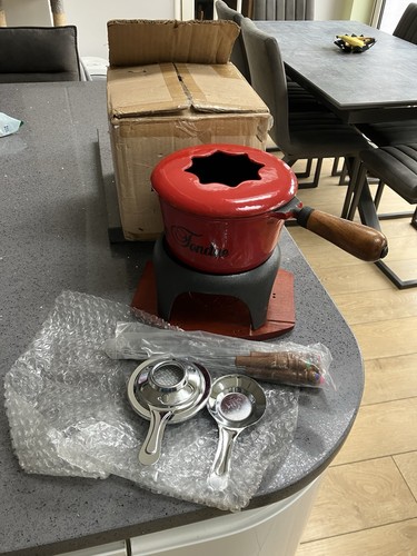 Vintage cast iron fondue - iron,
