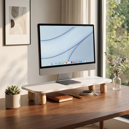 Wood monitor stand riser - wood,