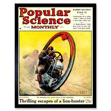 Science Magazine Cover Popular Future Mono Wheel Bike Usa 12X16 Framed Art Print