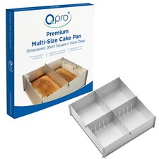 Multisize Cake Pan Tin 2 Tier Foldaway Baking Tray 12 Inch Square 4 Inches Deep