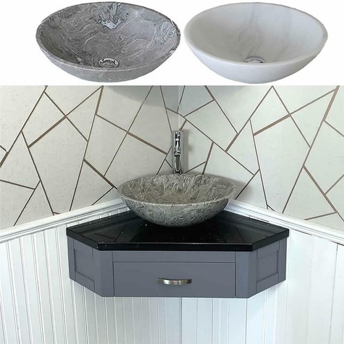 Grey bathroom vanity unit - grey,