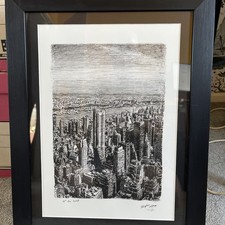 Ltd. Edition Stephen Wiltshire signed, framed Manhattan Skyline print