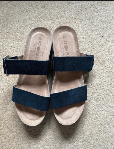 Ladies black wedge - black, size