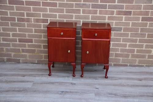 Pair vintage bedside tables - of,
