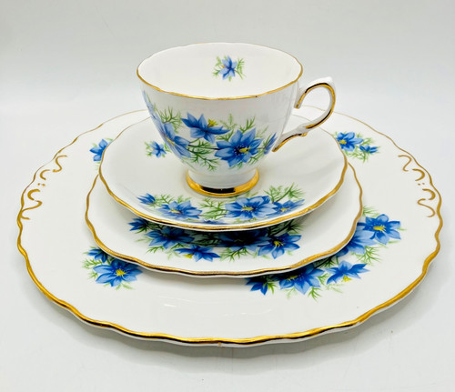 Vintage colclough nigella - nigella, blue
