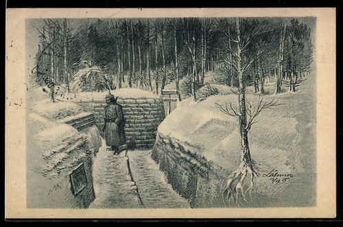 Artist postcard sentry watch - postcard,