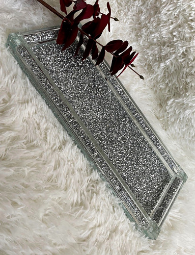 Mirrored silver crushed - mirrored,