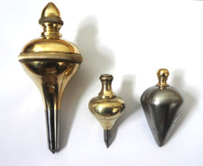 Vintage Brass and steel PLUMB BOB  14 ozs + 2 others inc. Marples ALL very Clean