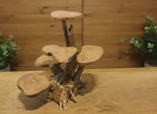 Natural wood tiered display - 5,