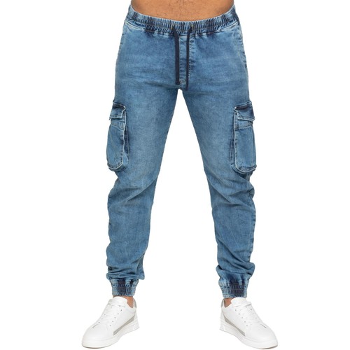 Enzo mens jeans cargo joggers - enzo,