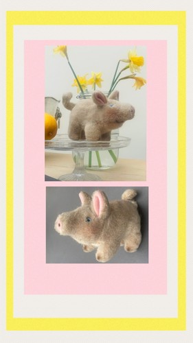 Steiff vintage pig button - steiff,