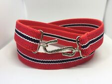 Elasticated Snake Belt Red Black Striped 25mm Adult Boys Mens Girls