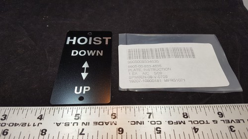 Hoist data plate - hoist,