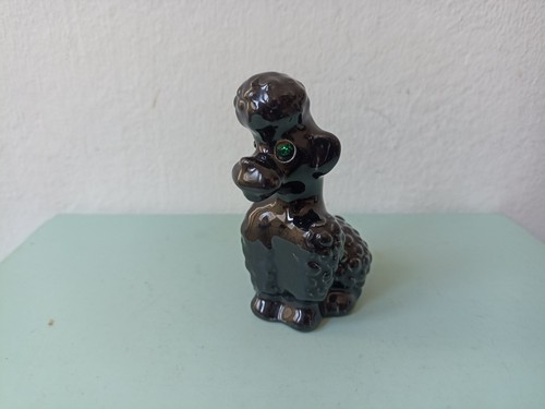 Black ceramic poodle dog - poodle, with