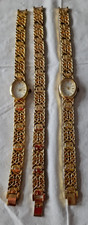 Gold Tone 3 piece 2 x Ladies Wristwatches + Matching Bracelet set New