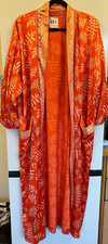 ZARA Orange Leaf Print Satin