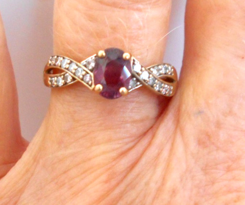 Ruby and diamond ring 9ct - diamond,